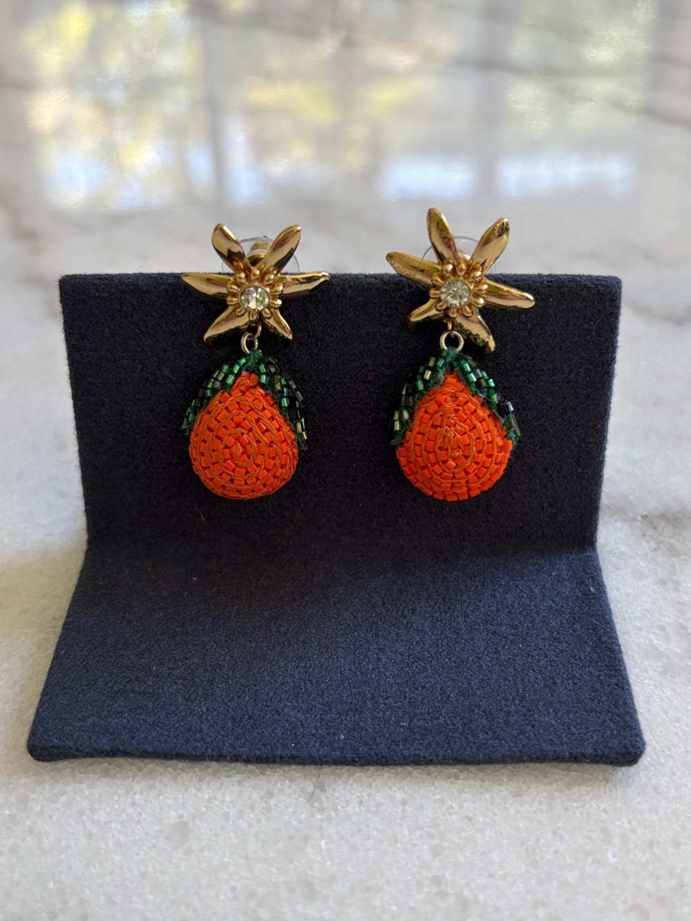 Mignonne Gavigan Positano Orange Beaded Drop Earrings - Women Jewelry